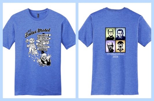 Heather Frost Blue Short Sleeve NJBatesMotel Horror Tee 2024