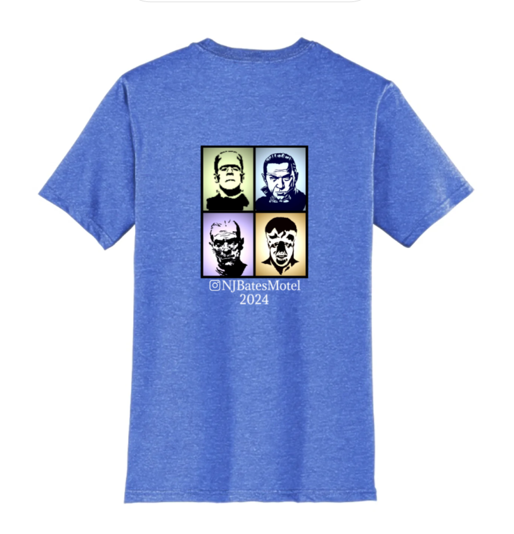 Heather Frost Blue Short Sleeve NJBatesMotel Horror Tee 2024