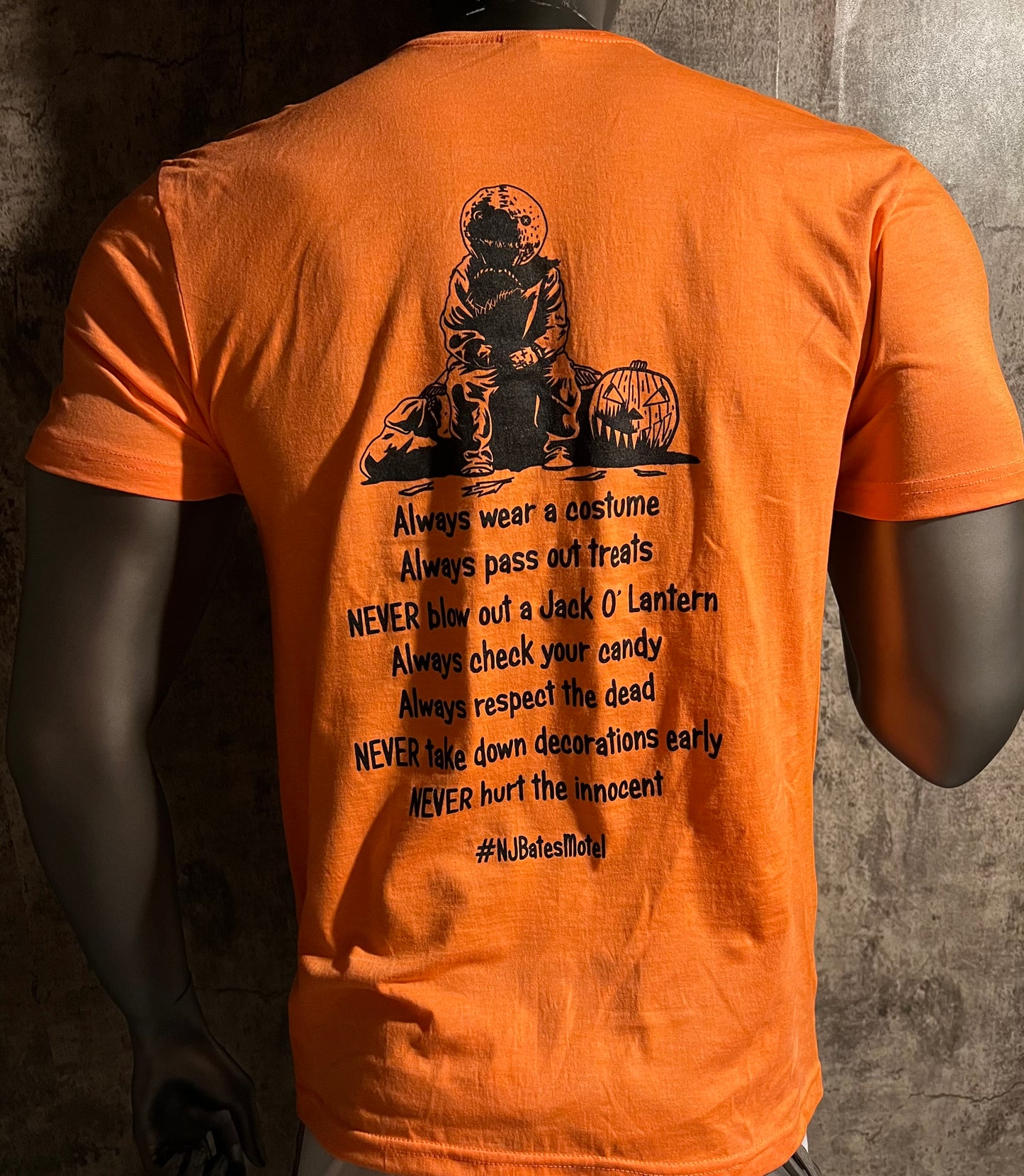 Heather Orange Short Sleeve NJBatesMotel Horror Character Tee 2023