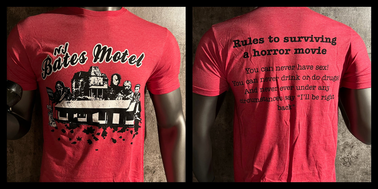 Heather Red Short Sleeve NJBatesMotel Horror Character Tee 2022