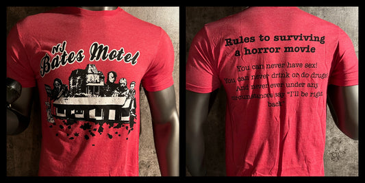 Heather Red Short Sleeve NJBatesMotel Horror Character Tee 2022