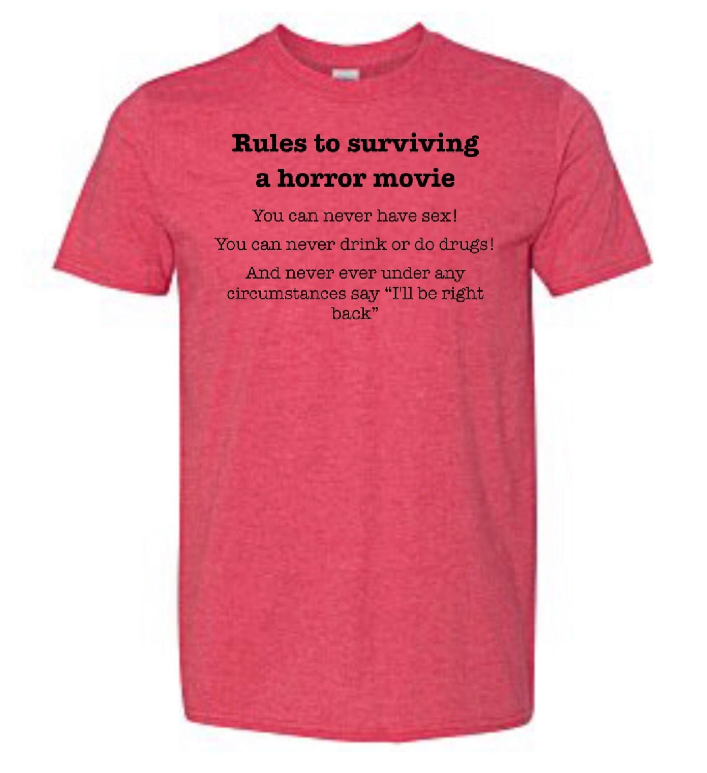 Heather Red Short Sleeve NJBatesMotel Horror Character Tee 2022